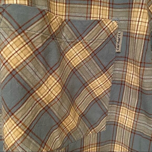 Carhartt Plaid Shortsleeved Men’s Shirt Size Large - Picture 3 of 9